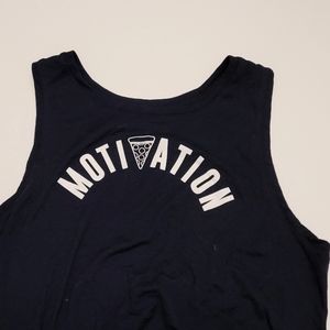 Navy Pizza Motivation Gym Tank